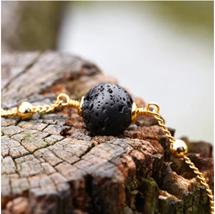 Lava Bead Gold Necklace - Diffuser Necklaces